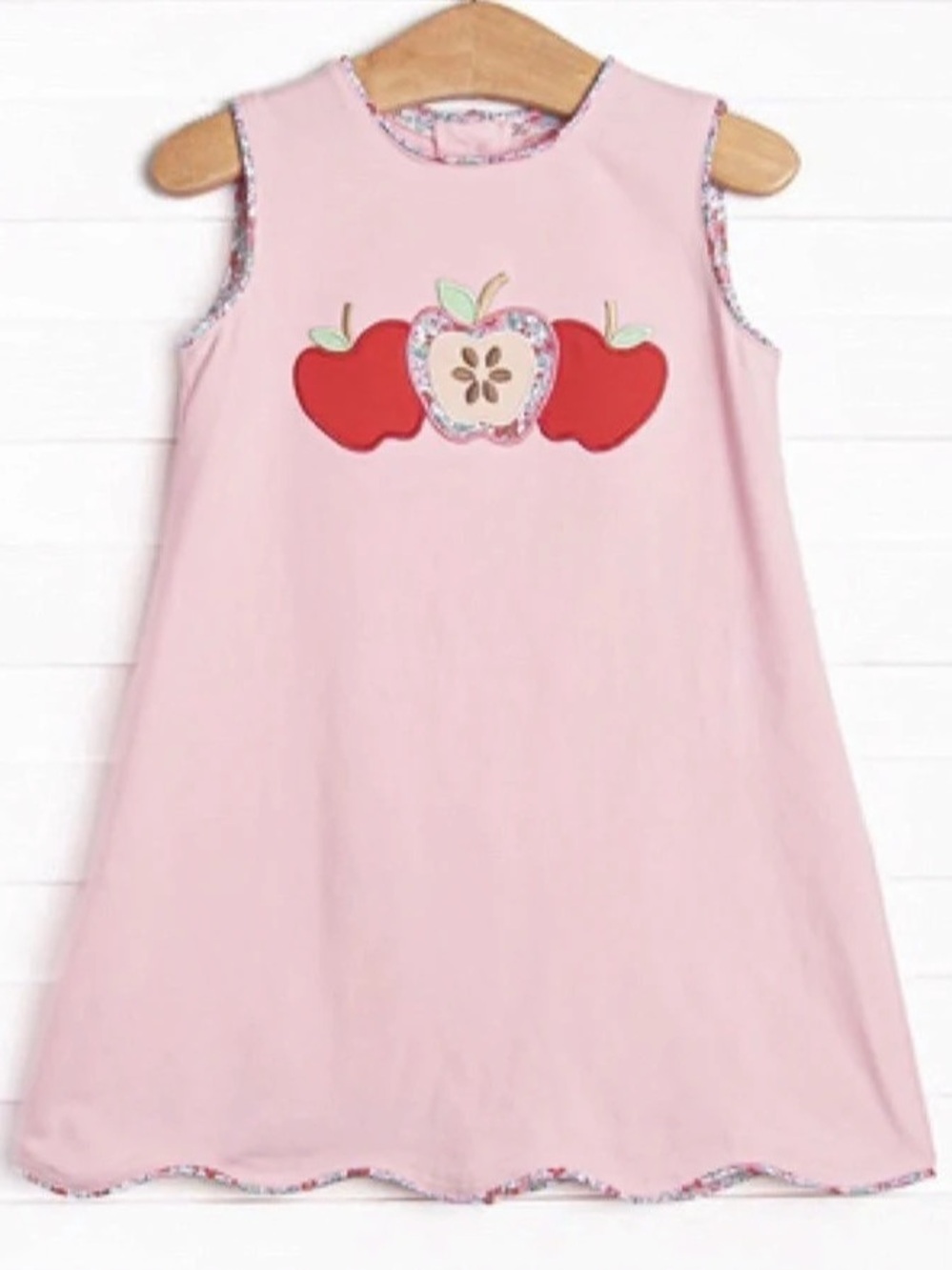 Stitchy Fish Girls Homework Honeycrisps Appliqué Dress